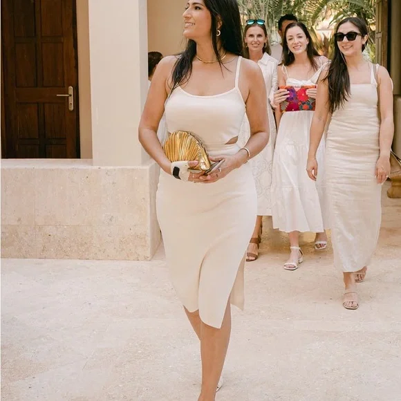 Chic Cream Midi Dress